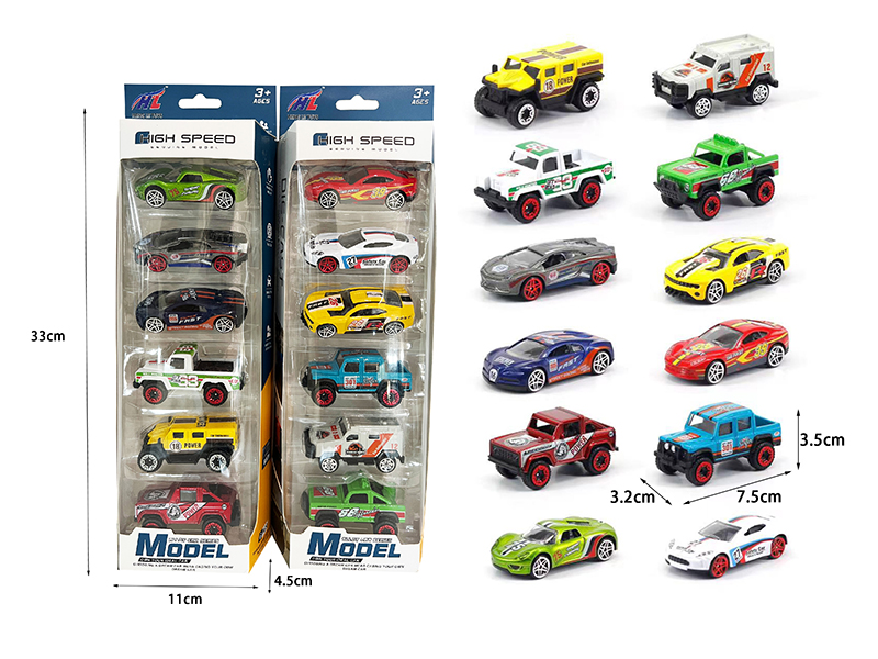 1:64 Slide Alloy Race Cars 6pcs