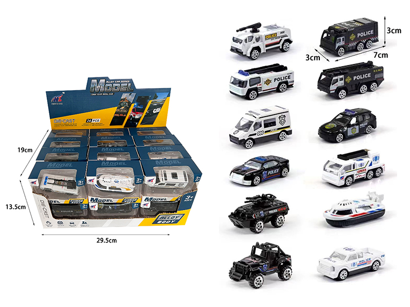 1:64 Slide Alloy Police Cars 24pcs