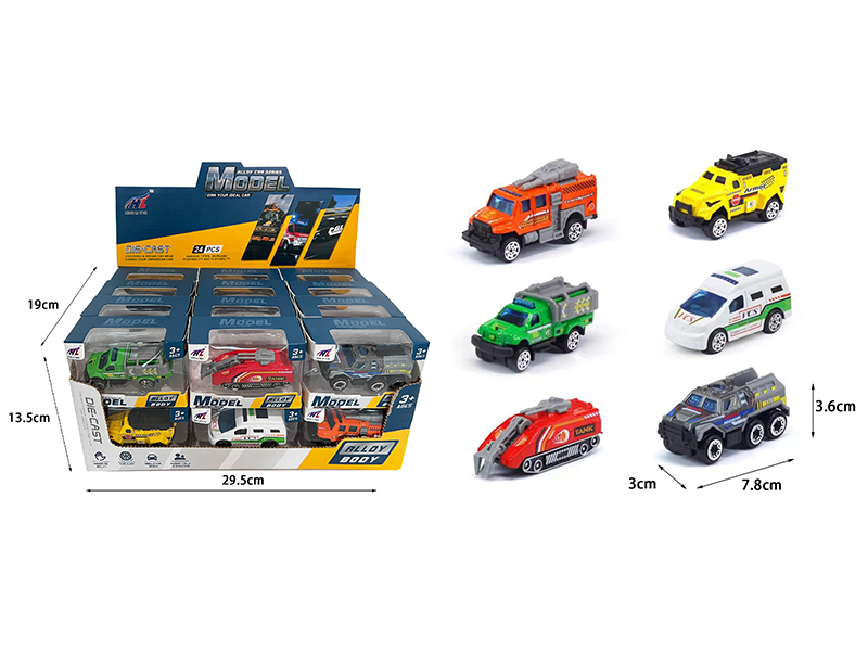 1:64 Slide Alloy City Engineering Trucks 24pcs