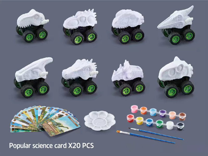 DIY Coloured Drawing Dinosaur Cars