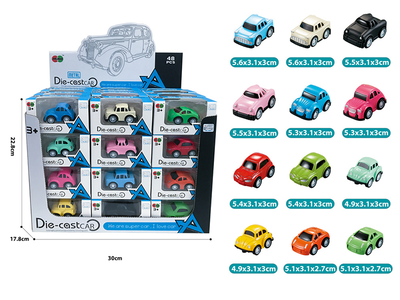 Mini Q Edition Pull Back Alloy Cars 48pcs