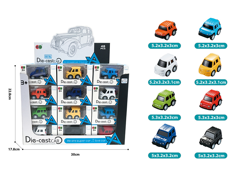 Mini Q Edition Pull Back Alloy Cars 48pcs