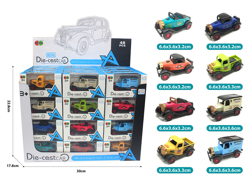 Pull Back Alloy Vintage Cars 48pcs