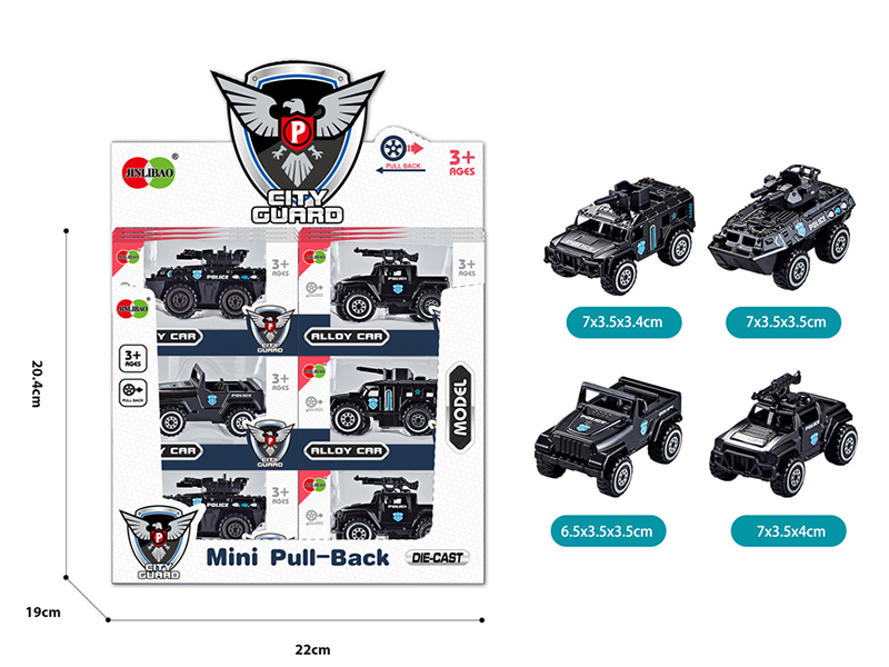 Slide Alloy Police Cars 24pcs