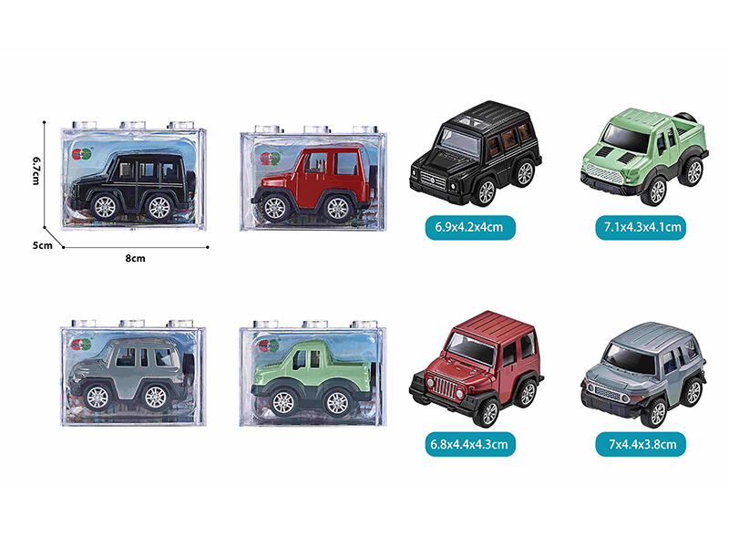 Pull Back Alloy Q Edition Off-Road Vehicle(Transparent Box)