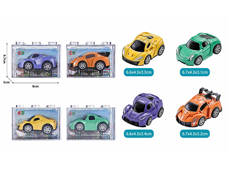 Pull Back Alloy Q Edition Sports Car(Transparent Box)