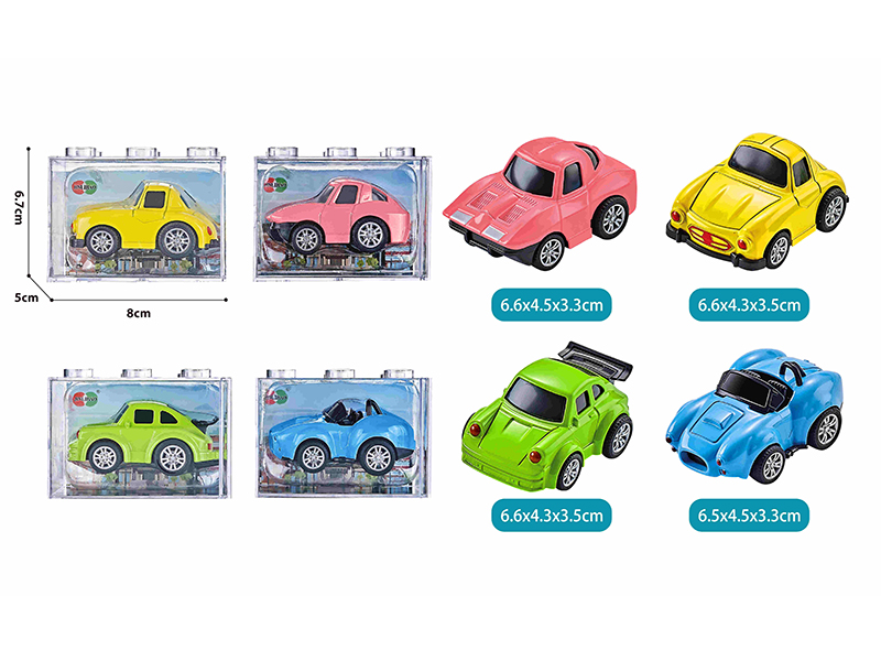 Pull Back Alloy Q Edition Sports Car(Transparent Box)