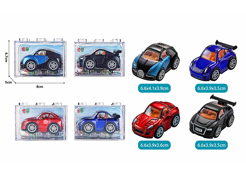 Pull Back Alloy Q Edition Sports Car(Transparent Box)