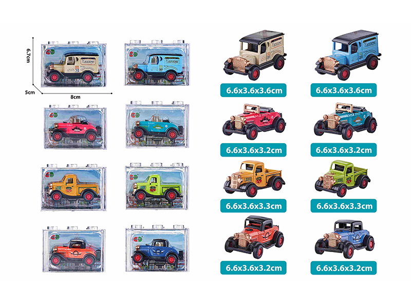 Pull Back Alloy Q Edition Vintage Car(Transparent Box)