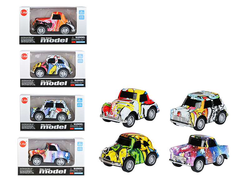 Q Edition Graffiti Alloy Pull Back Vintage Car