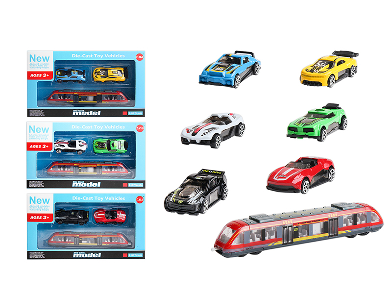Alloy Slide China Railway High-Speed + 2 Sports Cars