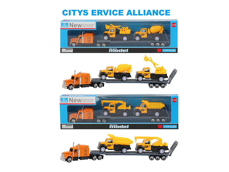 Alloy American Style Trailer With 2 Pull Back Engineering Trucks