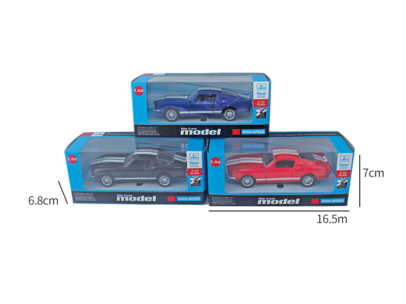 1:32 Mustang Open Doors Pull Back Alloy Car