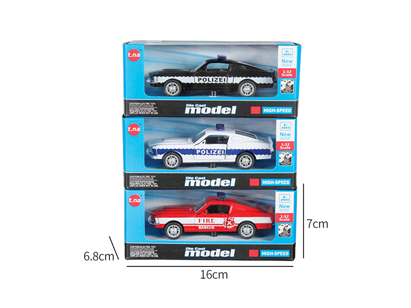 1:32 Mustang Open Doors Pull Back Alloy Car