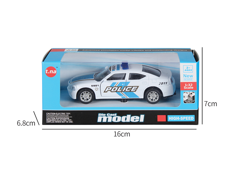 Pull Back Alloy Police Car