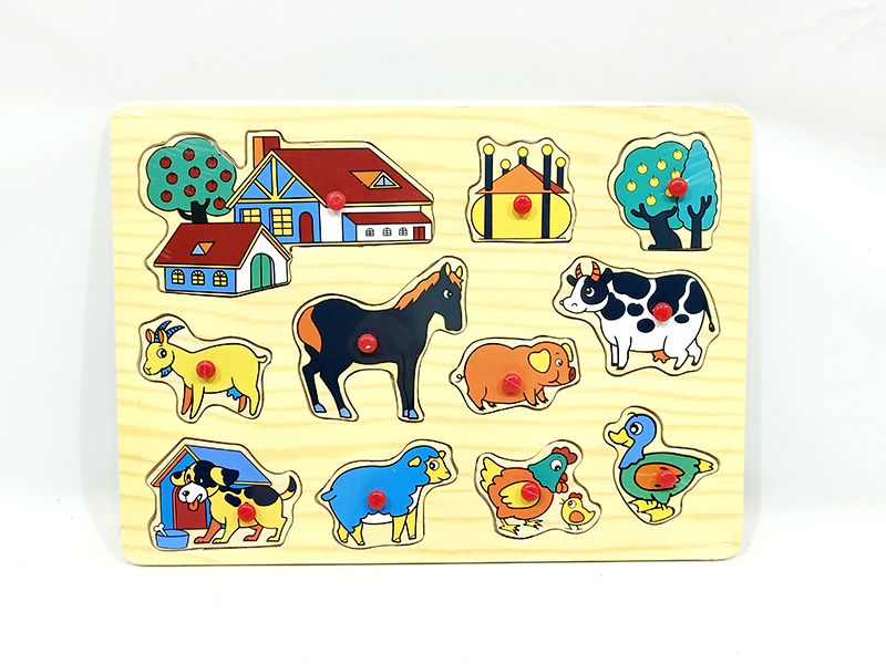 Wooden Home Ranch Hand Grab Puzzle