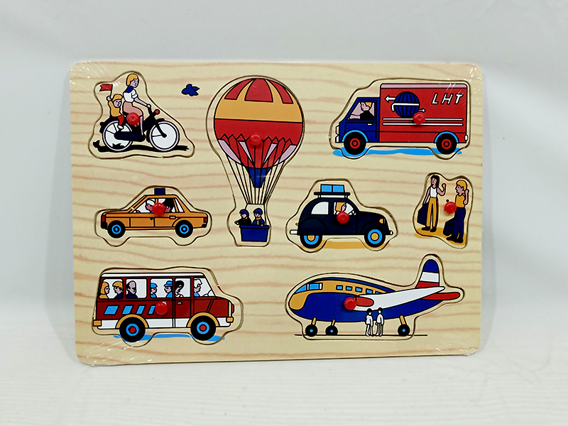 Wooden Transportation Tool Hand Grab Puzzle