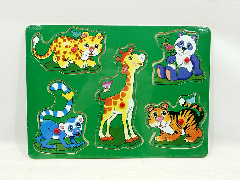 Wooden Animal Hand Grab Puzzle