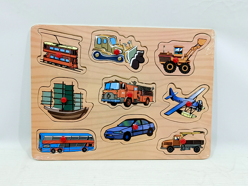 Wooden Transportation Tool Hand Grab Puzzle