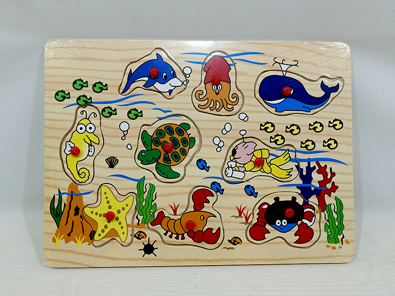 Wooden Underwater World Hand Grab Puzzle