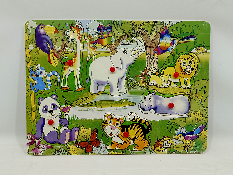 Wooden Forest Animals Hand Grab Puzzle