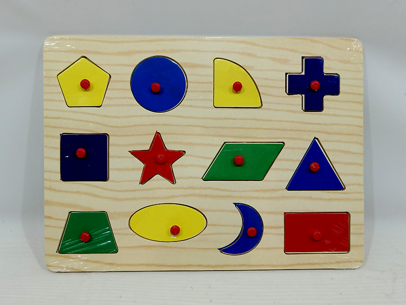 Wooden Shape Recognition Hand Grab Puzzle