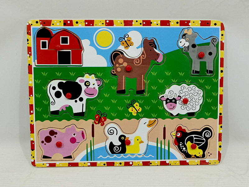 Wooden Cartoon Ranch Hand Grab Puzzle