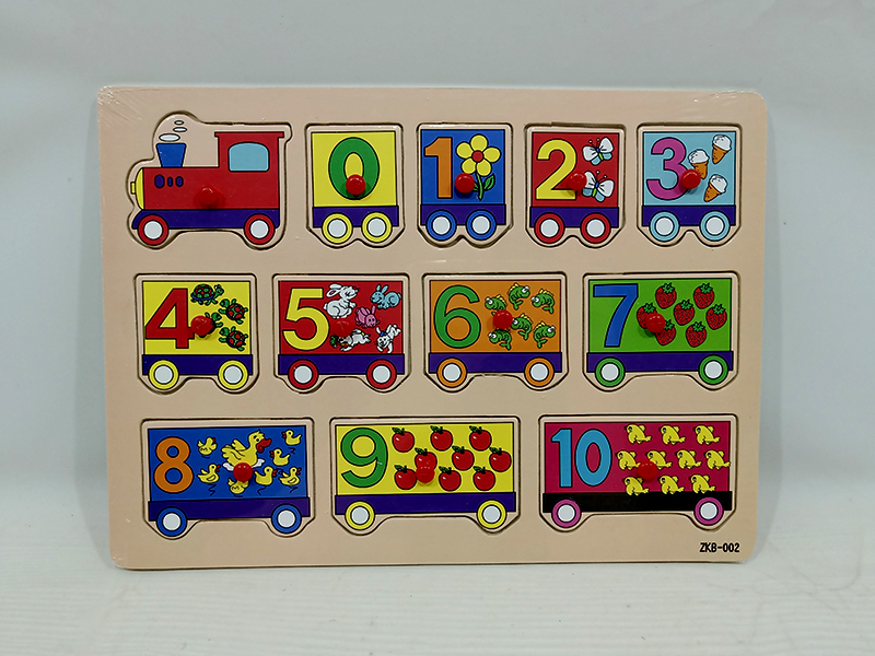 Wooden Locomotive Number Hand Grab Puzzle