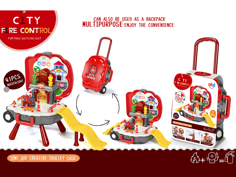 Portable Suitcase Fire Control Parking Lot Toys(Light And Music)