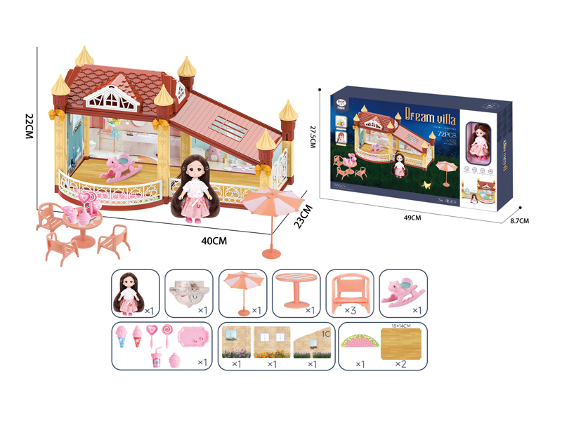 72PCS DIY Assembled Villa Set With Light And Music