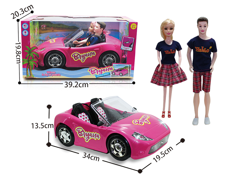 Slide Convertible Car With Couple Doll(Lights,Music)