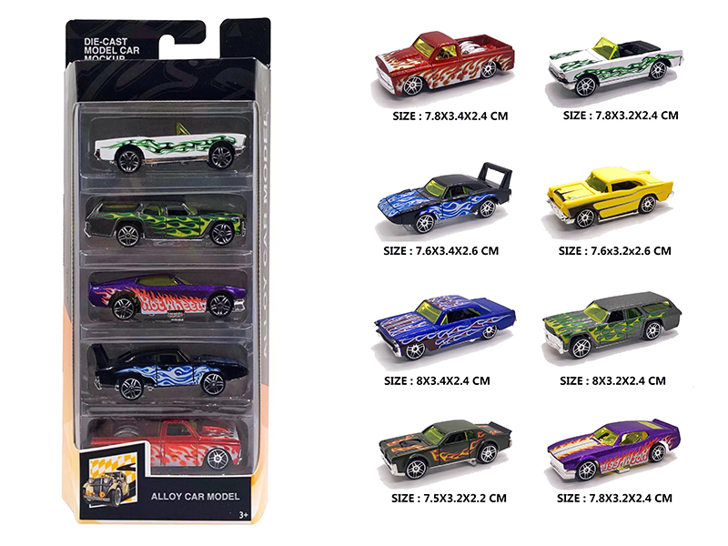 5PCS 1:64 Alloy Slide Muscle Car