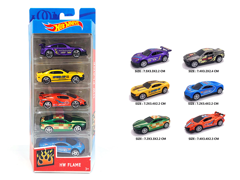 5PCS Alloy Slide Sports Car