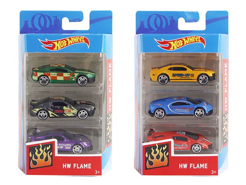 3PCS Alloy Slide Sports Car