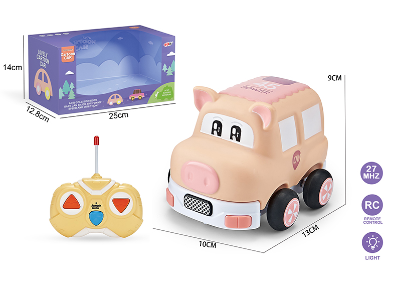 27Mhz 2-Channel Remote Control Vinyl Pig Car (With Lights)