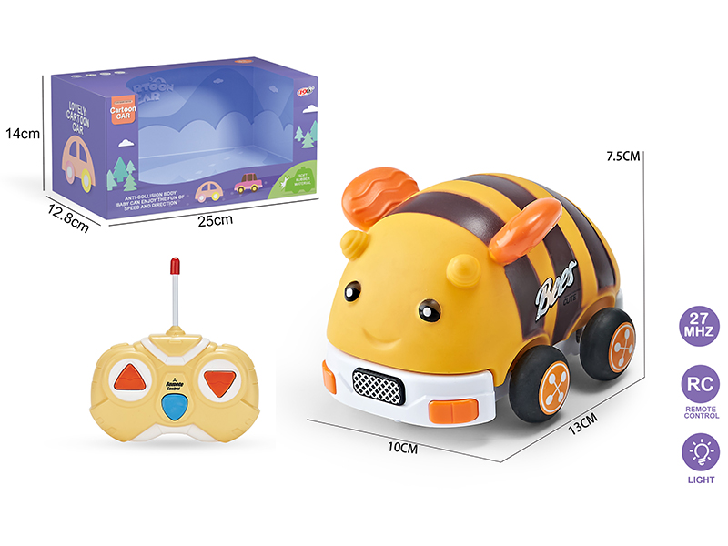 27Mhz 2-Channel Remote Control Vinyl Bee Car (With Lights)