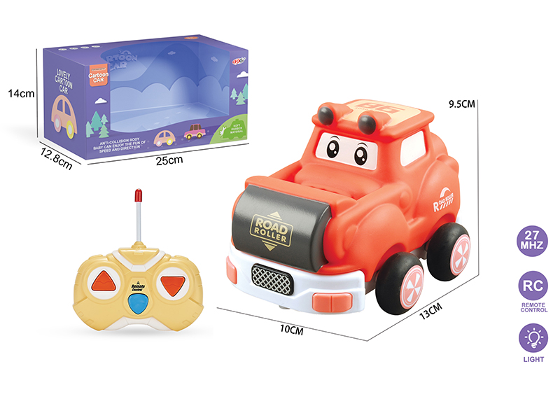 27Mhz 2-Channel Remote Control Vinyl Road Roller(With Lights)