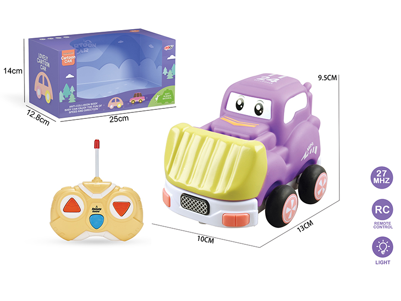 27Mhz 2-Channel Remote Control Vinyl Bulldozer(With Lights)