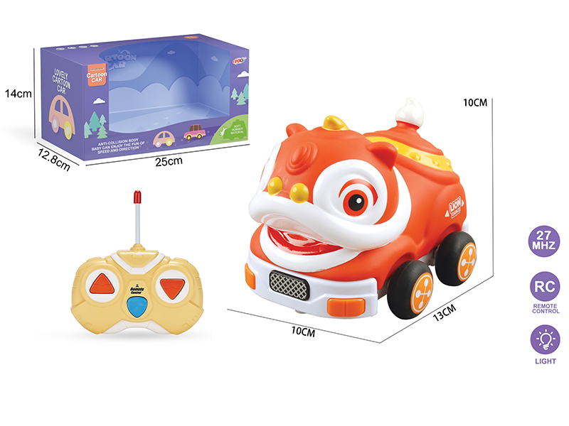 27Mhz 2-Channel Remote Control Vinyl Cartoon Car - Lion Dance (With Lights)