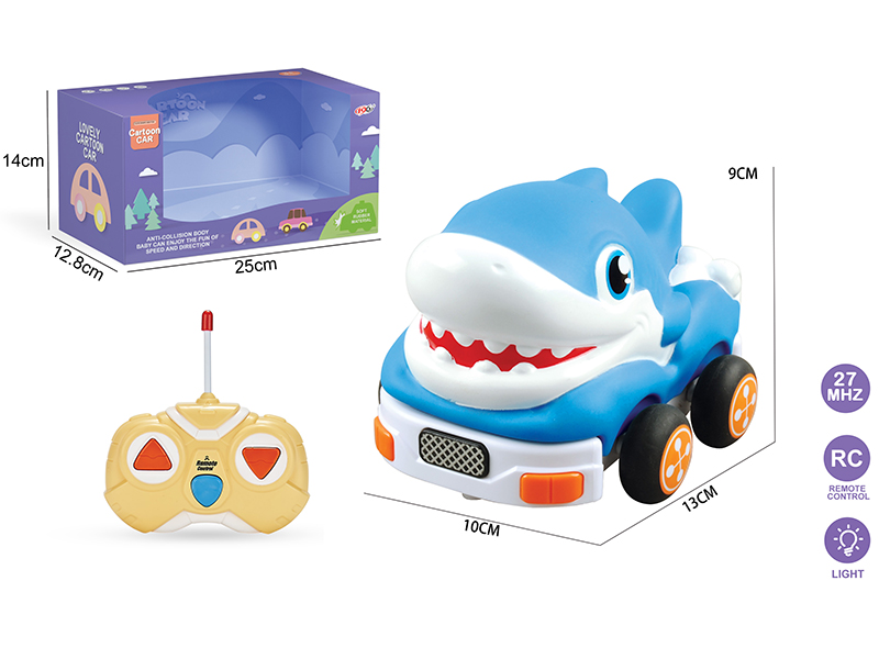 27Mhz 2-Channel Remote Control Vinyl Cartoon Car - Shark (With Lights)