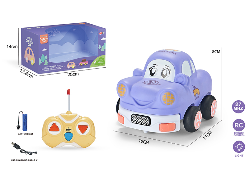 27Mhz 2-Channel Remote Control Vinyl Beetle Car (With Lights)Included Battery