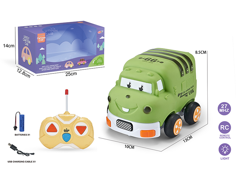 27Mhz 2-Channel Remote Control Vinyl Sanitation Truck (With Lights)Included Battery