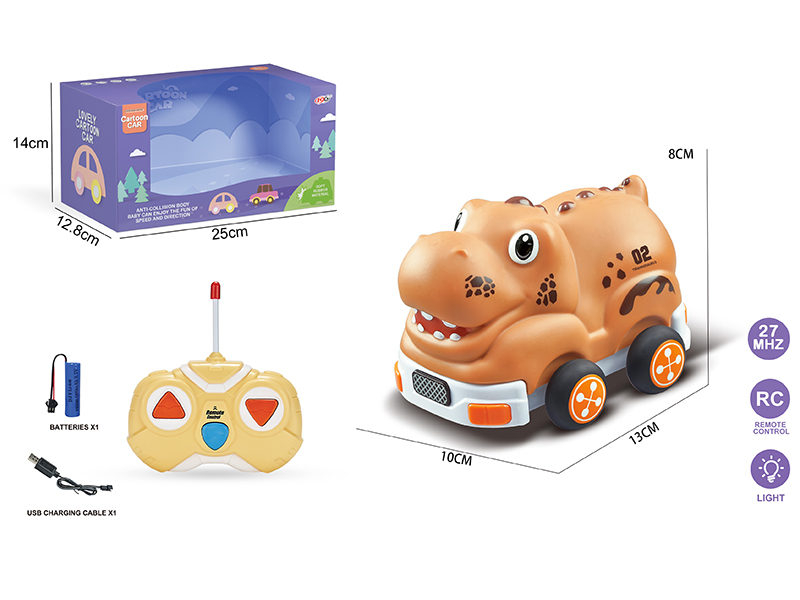 27Mhz 2-Channel Remote Control Vinyl Tyrannosaurus Rex Car(With Lights)Included Battery