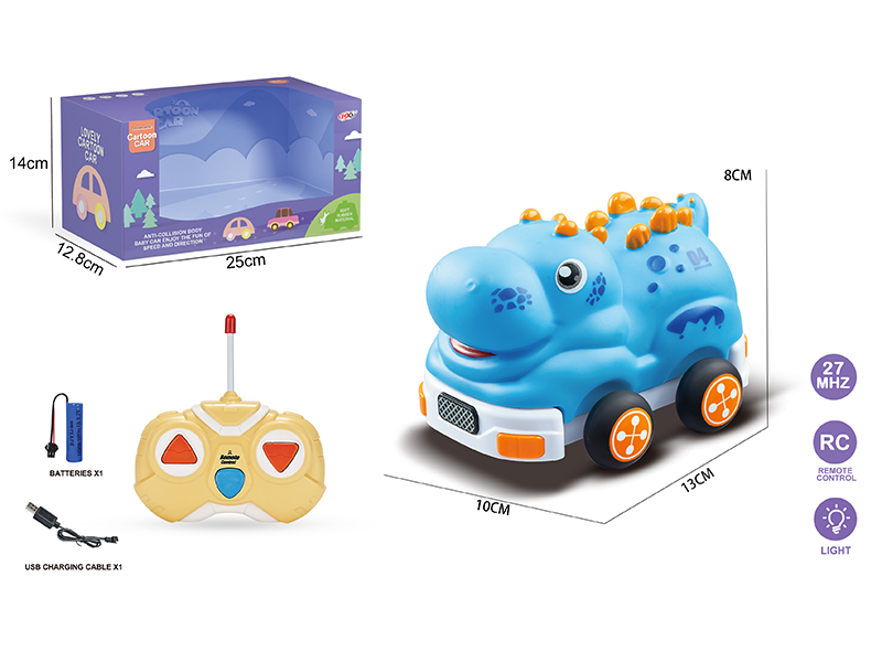 27Mhz 2-Channel Remote Control Vinyl Dilophosaurus Dinosaur Car(With Lights)Included Battery