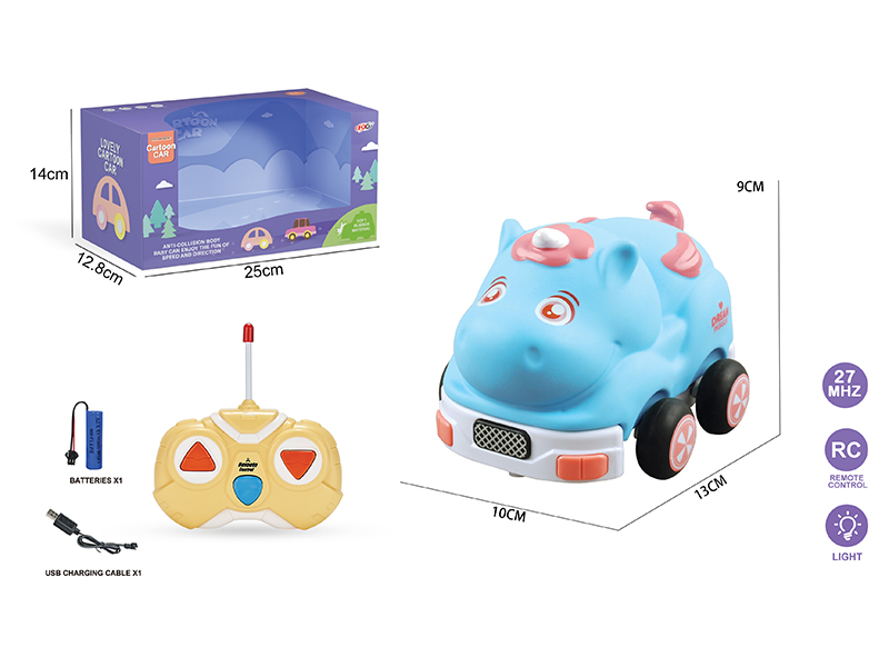27Mhz 2-Channel Remote Control Vinyl Unicorn Cartoon Car (With Lights)Included Battery