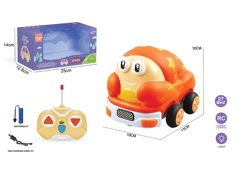 27Mhz 2-Channel Remote Control Vinyl Hermit Crab Cartoon Car (With Lights)Included Battery