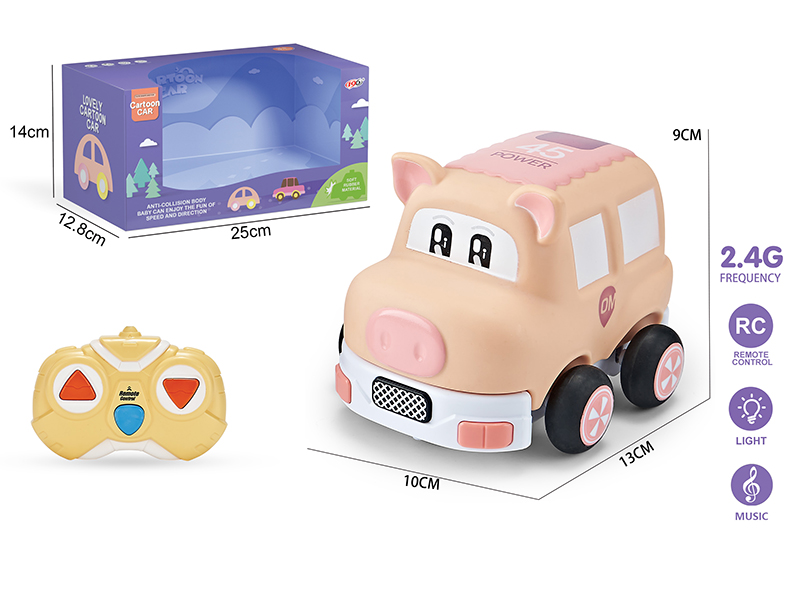 2.4G 3-Channel Remote Control Vinyl Pig Car (With Lights And Music)