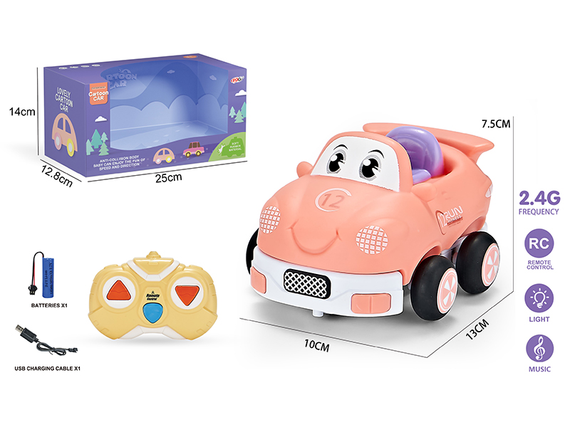 2.4G 3-Channel Remote Control Vinyl Race Car (With Lights And Music)Included Battery