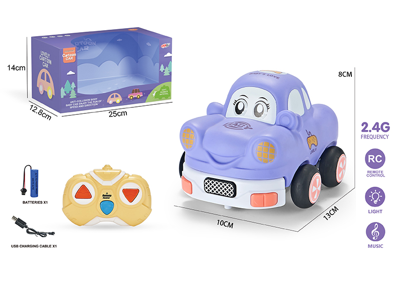 2.4G 3-Channel Remote Control Vinyl Beetle Car (With Lights And Music)Included Battery