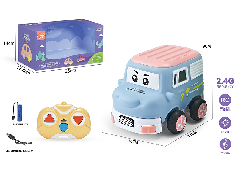 2.4G 3-Channel Remote Control Vinyl Minibus (With Lights And Music)Included Battery